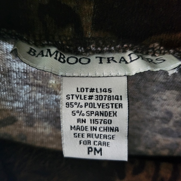 Bamboo Traders Animal Print Cowl Neck Top Sz Petite M - Picture 4 of 6